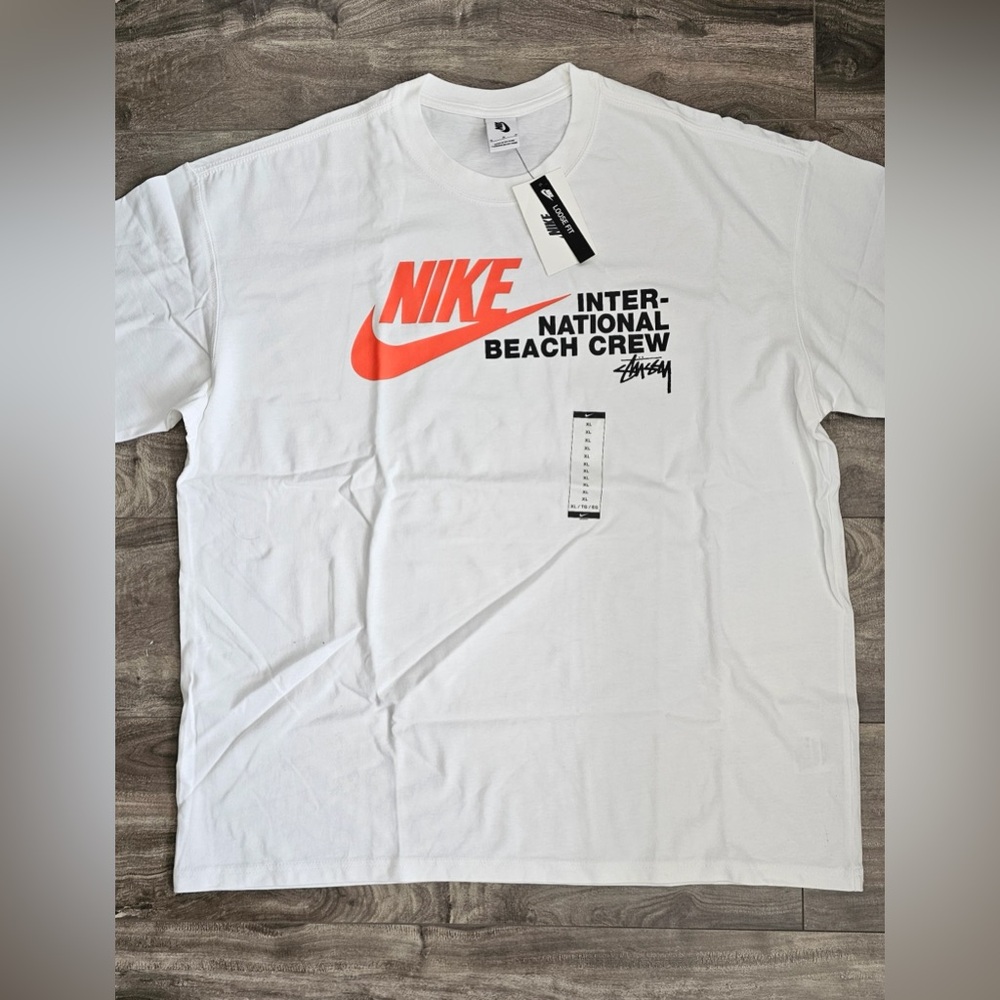 Nike Stussy International Beach Crew Tee ‘White’ Loose Fit - Size XL